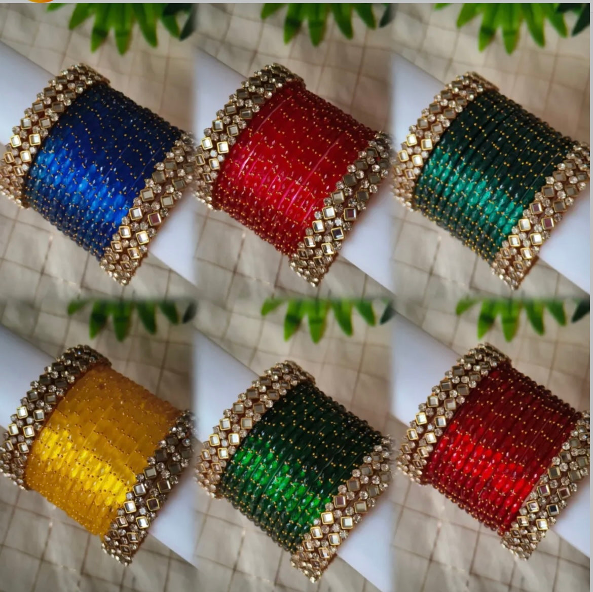 Raindrop glass bangle sets