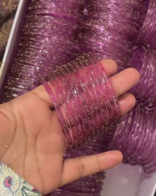 Onion pink glass bangles